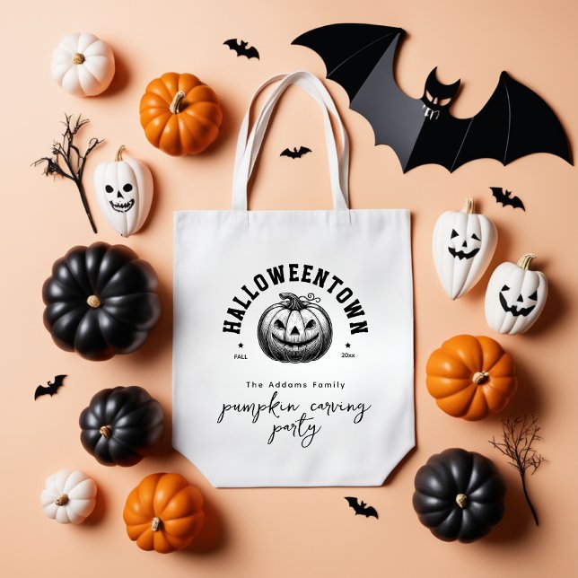 Bolso De Tela Calabaza tallando Jack O Lantern Halloween Party (Subido por el creador)