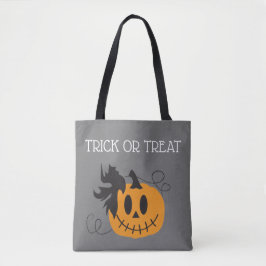Bolso De Tela Calabaza Trick O Trek Jack O Lantern Bat Black