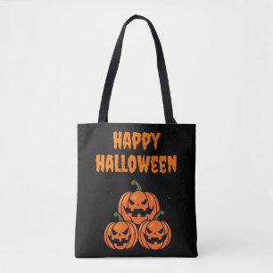 Bolso De Tela Calabazas aterradoras Feliz Halloween