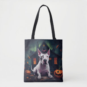 Bolso De Tela Calabazas Bull Terrier Halloween Espeluznante
