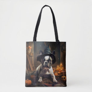 Bolso De Tela Calabazas de Bulldog Francés Halloween Asustadizo