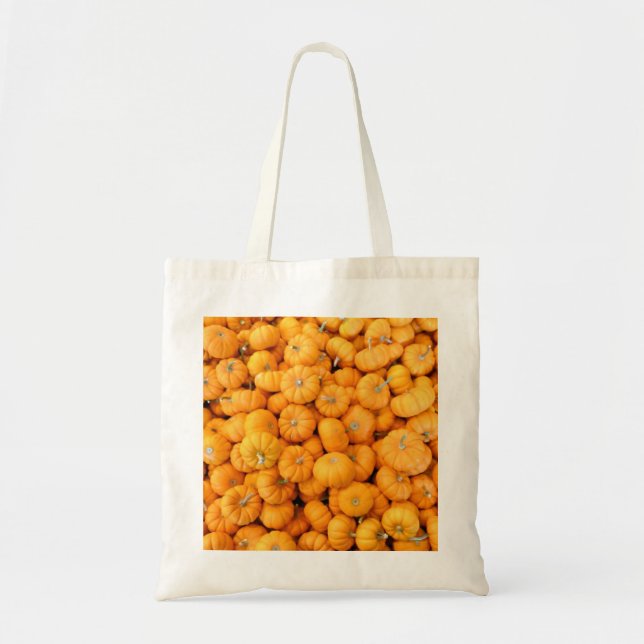Bolso De Tela Calabazas de cosecha de Naranja pequeño (Frente)