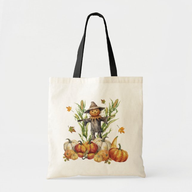Bolso De Tela Calabazas de espantapájaros de maíz Maze Fall (Frente)