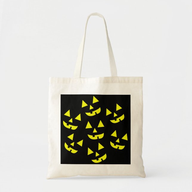 Bolso De Tela Calabazas de Halloween Jack O' Lantern (Frente)