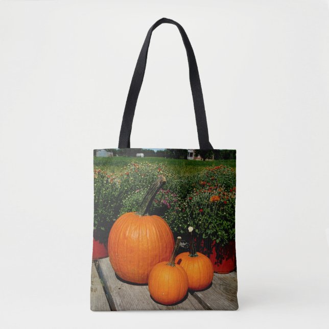 Bolso De Tela Calabazas de otoño y Mamáes en un (Anverso)