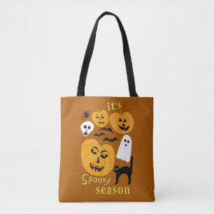 Bolso De Tela Calabazas de temporada espeluznante FELIZ Bat HALL