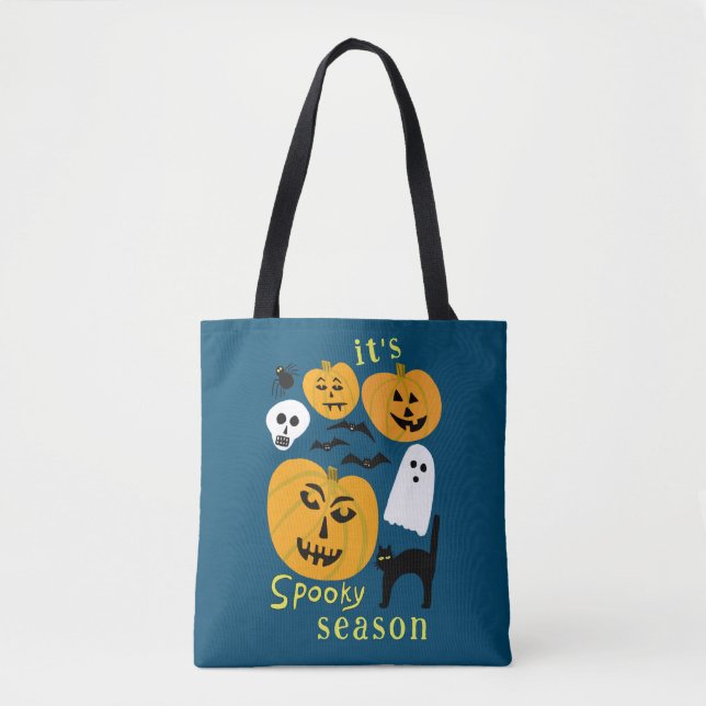 Bolso De Tela Calabazas de temporada espeluznante FELIZ Bat HALL (Anverso)