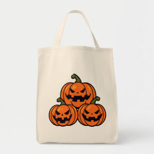 Bolso De Tela Calabazas de tres jack o'lantern