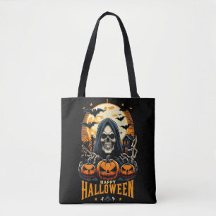 Bolso De Tela Calabazas espeluznantes de la muerte Murciélagos H