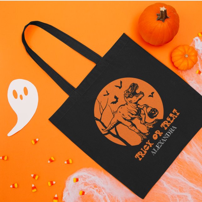 Bolso De Tela Calabazas espeluznantes Naranjas de dinosaurios de (Subido por el creador)