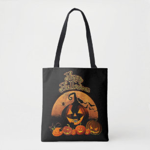 Bolso De Tela calabazas felices de Halloween