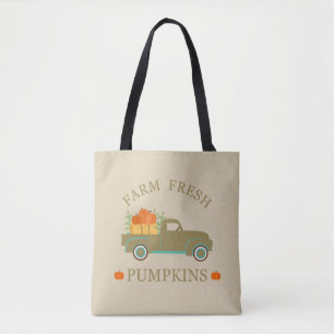 Bolso De Tela Calabazas frescas de granja acuarela otoño