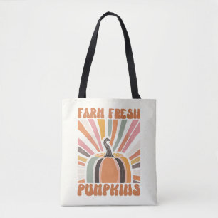 Bolso De Tela Calabazas frescas de la granja retro