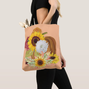 Bolso De Tela Calabazas, girasoles y Mamáes caen los colores