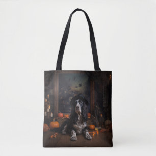 Bolso De Tela Calabazas Spaniel de Caza Inglés Halloween Asustad