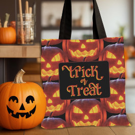 Bolso De Tela Calabazas talladas Halloween Candy Bag