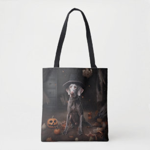 Bolso De Tela Calabazas Weimaraner Halloween Espeluznantes