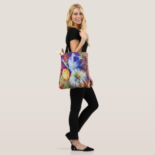 Bolso De Tela Calabazas Y Flores De Caída Rústica