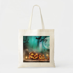 Bolso De Tela Calabazas y murciélagos de Halloween