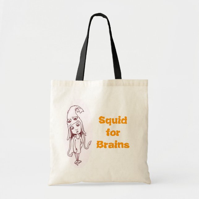 Bolso De Tela Calamar para los cerebros (Frente)