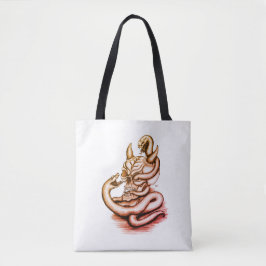 Bolso De Tela Calavera - Cabeza malvada con serpiente