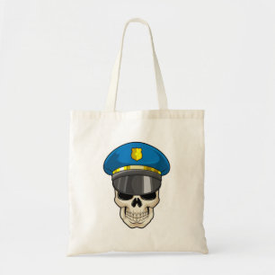 Bolso De Tela Calavera como oficial de policía con gorra de poli