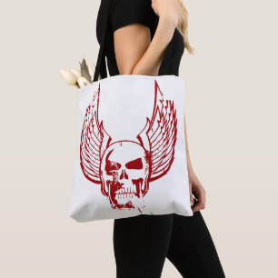 Bolso De Tela Calavera con Alas Etéreas