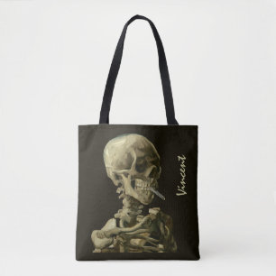 Bolso De Tela Calavera con cigarrillo encendido de Vincent van G