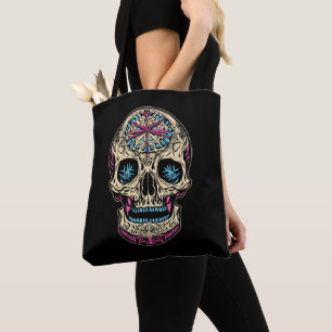 Bolso De Tela Calavera de azúcar de Dia De Los Muertos
