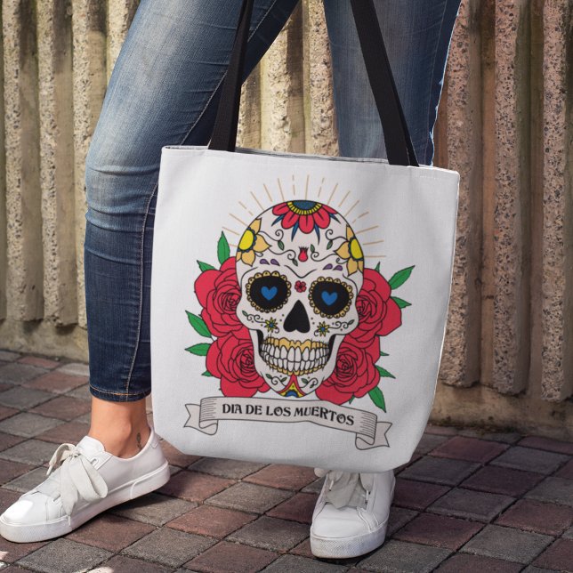 Bolso De Tela Calavera de azúcar floral Dia de Los Muertos (Subido por el creador)