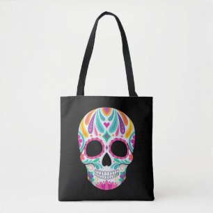 Bolso De Tela Calavera de azúcar florida
