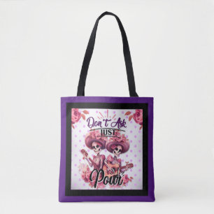 Bolso De Tela Calavera de azúcar morado y Bonito