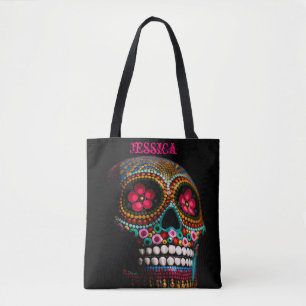 Bolso De Tela Calavera de azúcar personalizada