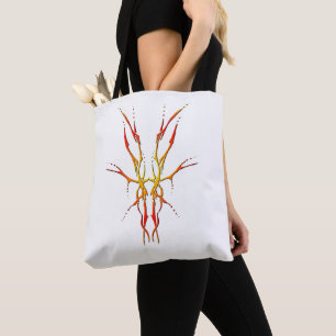 Bolso De Tela Calavera de Ciervo Tribal Llama Diseño de Caza