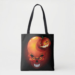 Bolso De Tela Calavera de Halloween y calabaza