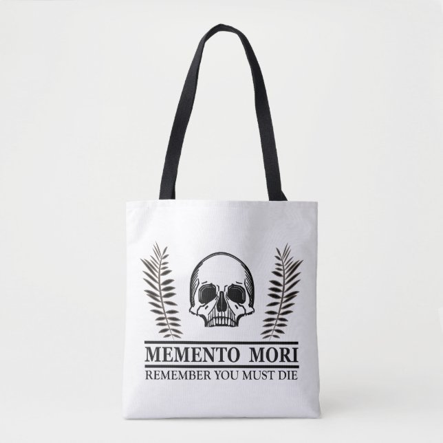Bolso De Tela Calavera de Memento Mori (Anverso)