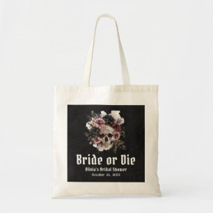 Bolso De Tela Calavera Floral de Halloween Novia o Muere Despedi