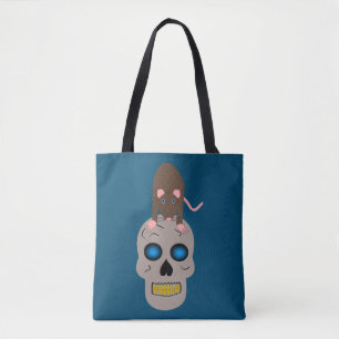 Bolso De Tela Calavera gótica y Rat Halloween