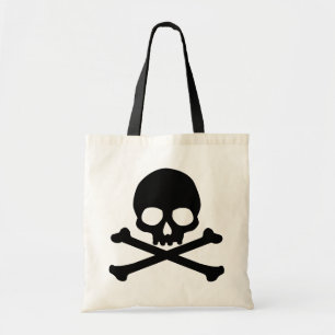 Bolso De Tela Calavera simple y huesos cruzados
