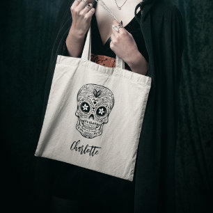 Bolso De Tela Calavera Skull Personalizado Halloween