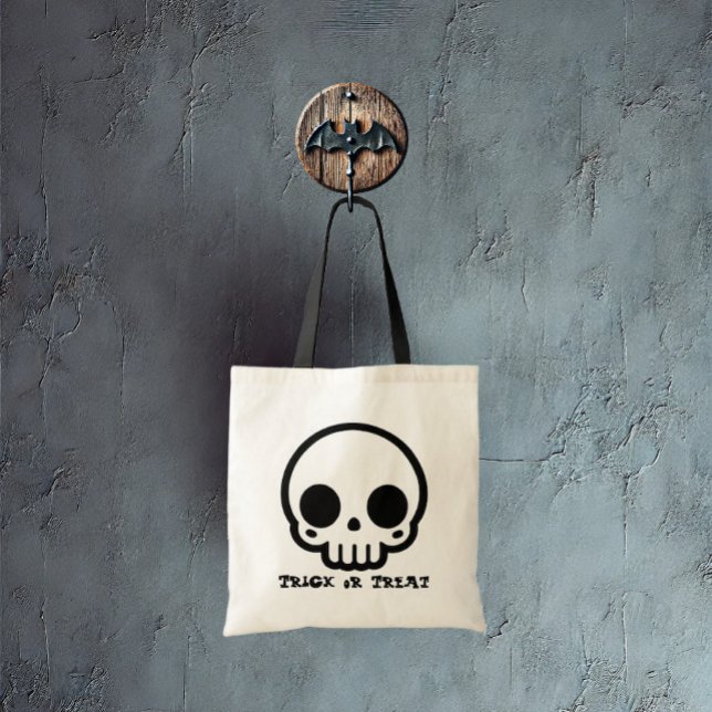 Bolso De Tela Calavera - Tote Personalizar Candy (A spooky candy bag for your special child.)