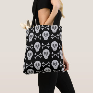 Bolso De Tela Calavera y huesos cruzados 