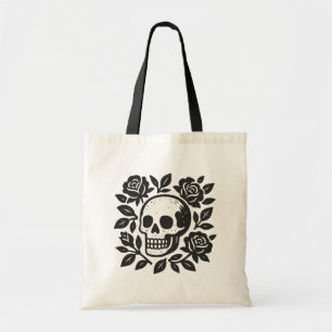 Bolso De Tela Calavera y Rosas