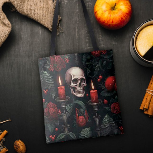 Bolso De Tela Calavera y Rosas (Subido por el creador)