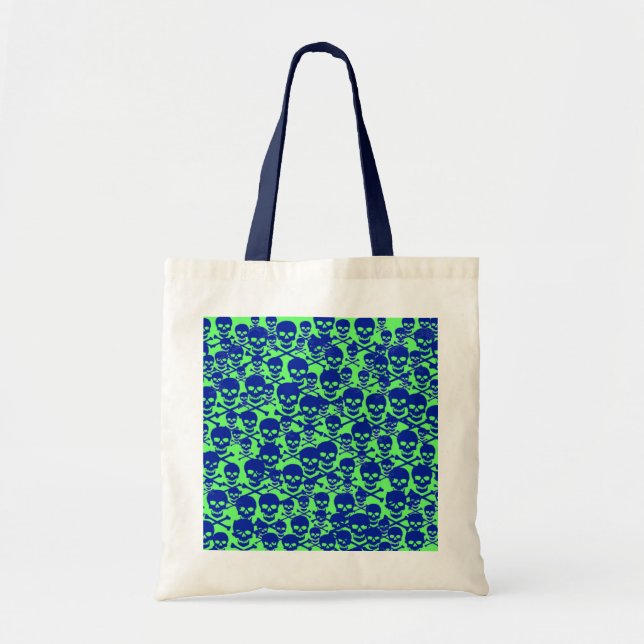 Bolso De Tela Calaveras azules (Frente)