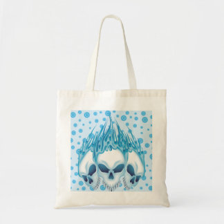 Bolso De Tela Calaveras azules en llamas