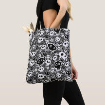 Calaveras Blancas sobre Negro