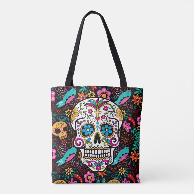Bolso De Tela Calaveras de azúcar (Reverso)