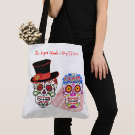 Bolso De Tela Calaveras de azúcar de novia y de groom hasta la m