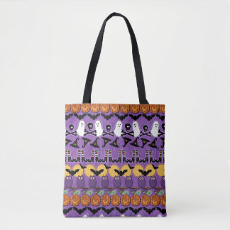 Bolso De Tela Calaveras de Bats Owls en Halloween